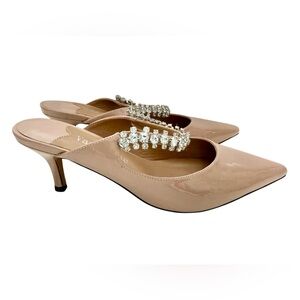 Elegant Women's Heels with Crystal Embellishments - Size 7